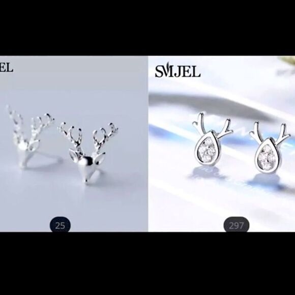 🎄NEW Cute Mini Reindeer Holiday Christmas Silver Minimalist Dee Earrings - Picture 1 of 4